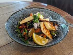 Middle Eastern Roast Vegetables with Grilled Haloumi